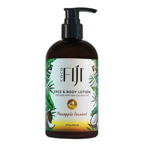 Coco Fiji Face & Body Lotion Infused With Coconut Oil | Lotion for Dry Skin | Moisturizer Face Cream & Massage Lotion for Women & Men | Pineapple Coc