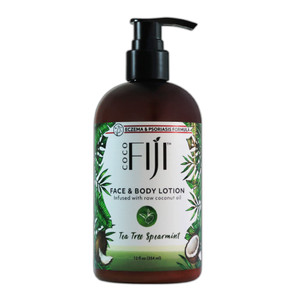 Coco Fiji Face & Body Lotion Infused With Coconut Oil | Lotion for Dry Skin | Moisturizer Face Cream & Massage Lotion for Women & Men | Tea Tree Spea