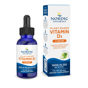 Nordic Naturals Plant-Based Vitamin D3 Liquid - 1 oz - 1000 IU Vitamin D3 - Healthy Bones, Mood & Immune System Function - Non-GMO, Vegan - 60 Servin
