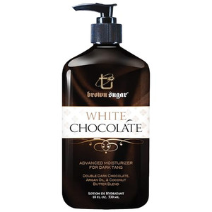 Brown Sugar White Chocolate Tan Extender & Moisturizer for Dark Tans, Moisturizing Lotion for All-Day Hydration & Glow with Dark Chocolate, Argan Oil