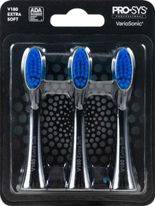 PRO-SYS® White VarioSonic® Electric Toothbrush Replacement Heads (V180 Extra Soft), Burst Brush Head, Pack of 3