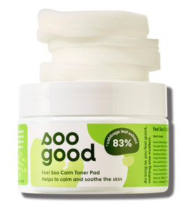 SOO Good Feel Soo Calm Pure Cotton Toner Pads 70 w/83% Cabbage Centella Asiatica Azulene - Sensitive Skin Soothe Pore & Sebum Control Korean Skincare
