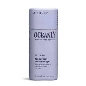 ATTITUDE Oceanly Face Cream Bar, EWG Verified, Plastic-free, Plant and Mineral-Based Ingredients, Vegan and Cruelty-free Beauty Products, PHYTO AGE,