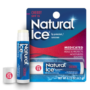 Natural Ice Cherry - SPF 15 lip balm, Cherry Flavor, 0.15 Ounce (Pack of 12)