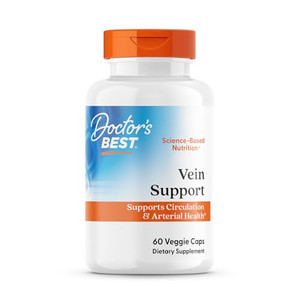 Doctors Best Vein Support, Supports Circulation & Arterial Health, Non-GMO, Gluten Free, Soy Free, Vegan 60 Veggie Caps