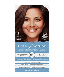 Tints of Nature 4CH Rich Chocolate Brown Permanent Hair Dye, Nourishes Hair and Covers Greys, Ammonia-Free, 4.4 fl oz