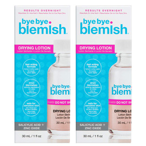 Bye Bye Blemish Acne Drying Lotion, On-the-Spot Pimple Treatment, Reduce Pimples Overnight, Beauty Skincare Essential - 1oz. (2-Pack)