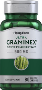 Piping Rock Graminex Flower Pollen Extract | 500mg | 60 Capsules | Supplement for Men and Women | Non-GMO, Gluten Free