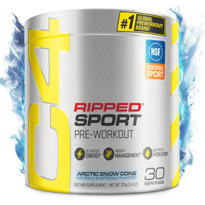 Cellucor C4 Ripped Sport Pre Workout Powder Arctic Snow Cone - NSF Certified for Sport + Sugar Free Preworkout Energy Supplement for Men & Women - 13