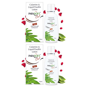 Parasoft Cal Body Moisturizing Lotion With Calamine, Aloe vera And Rose Oil for Soothing, Restoring & Relief Irritating Rashes - 70 ml (Pack of 2)