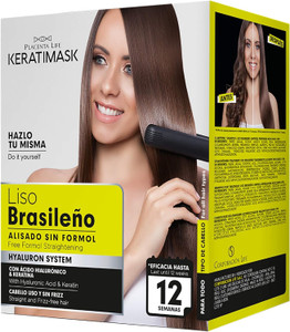 PLACENTA LIFE KERATIMASK Brazilian Straightening Kit with Keratin and Hyaluronic Acid - Keratin Treatment- Get a perfect smooth, shiny and silky- For