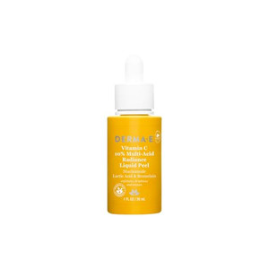 DERMA E Vitamin C 10% Multi-Acid Radiance Liquid Peel with Lactic Acid, 1 Fl Oz, Niacinamide & Bromelain, Exfoliating & Brightening Facial Peel, For