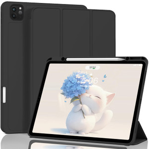 ZOVEEK Case for iPad Air 13 Inch M3/M2 (2025/2024) & iPad Pro 12.9 Inch 6th/5th/4th/3rd Generation 2022/2021/2020/2018 with Pencil Holder, Slim Trifo