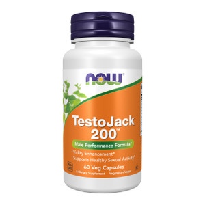 NOW Foods Supplements, TestoJack 200 with Tongkat Ali, Tribulus, Maca and Horny Goat Weed, 60 Veg Capsules