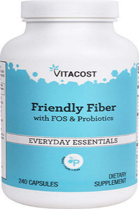 Vitacost Friendly Fiber with FOS & Probiotics - 240 Capsules