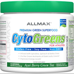 ALLMAX Naturals CytoGreens Super Greens Powder, Premium Green Superfood with Greens, Superfoods, Prebiotic & Enzymes, Daily Greens Supplement, Acai B