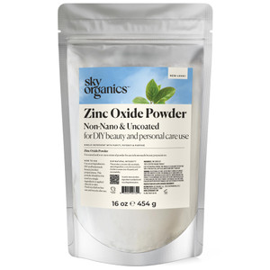 Sky Organics - Zinc Oxide Powder, 16 oz - Non-Nano & Uncoated - Make Your Own Lotion, Deodorant, Cream, Soap - DIY Essentials - Resealable Bag - Natu