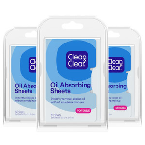 Clean & Clear Essentials Oil Absorbing Sheets, Portable Blotting Papers for Shine Control on the Face & Nose, Blotting Sheets Instantly Remove Excess