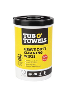 Tub O' Towels TW90 Heavy-Duty 10" x 12" Size Multi-Surface Cleaning Wipes, (10" x 12" wipes) Per Canister, Pack of 1, 90 Count Total