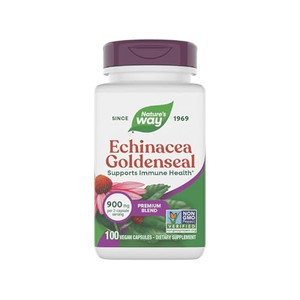 Nature's Way Echinacea Goldenseal, Premium Blend, Supports Immune Health*, 900 mg per 2-Capsule Serving, Non-GMO Project Verified, Vegan, 100 Capsule