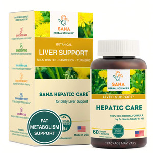 Sana Herbal Sciences Gentle Daily Liver Support with Organic Milk Thistle, Turmeric & Dandelion | Clinically Inspired Botanical Formula | Hepatic Car