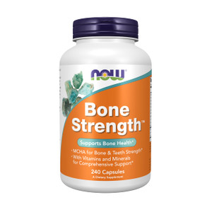 NOW Foods Supplements, Bone Strength with Microcrystalline Hydroxyapatite (MCHA), Magnesium and Vitamins C,D and K, 240 Capsules
