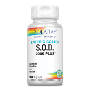 SOLARAY S.O.D. 2000 Plus - Superoxide Dismutase (SOD) and Catalase Antioxidant Supplement, Wellness Support - w/Green Tea Extract, Calcium, Rosemary,