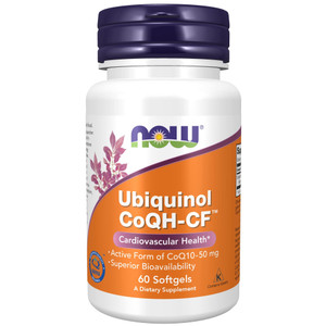 NOW Foods Supplements, Ubiquinol CoQH-CF (the Active Form of CoQ10 - 50 mg with Superior Bioavailability), 60 Softgels
