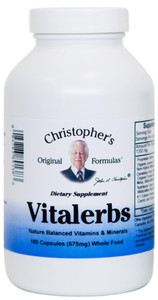Christopher's Original Formulas Vitalerbs, Nutrient-Rich Herbal Supplement, 180 Veg Caps
