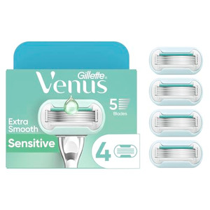 Venus Deluxe Smooth Sensitive Women's Razor Blade Refills, 4 Count, Holiday Gifts for Women