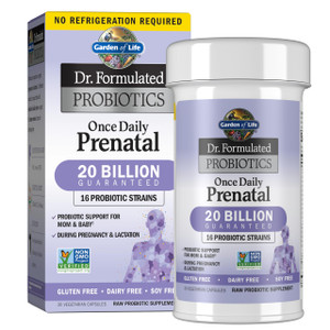 Garden of Life Dr. Formulated Probiotics Once Daily Prenatal - Acidophilus and Bifidobacteria Probiotic Support for Mom and Baby  Shelf Stable - Glu