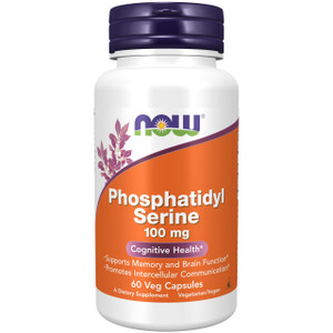 NOW Foods Supplements, Phosphatidyl Serine 100 mg with Phospholipid compound derived from Soy Lecithin, 60 Veg Capsules