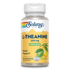 SOLARAY L Theanine 200mg, Mood Support Supplement with Vitamin B6 - Calming Support During Occasional Stress - Natural Lemon Lime Flavor - 60-Day Gua