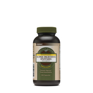 GNC Natural Brand Super Digestive Enzymes, Promotes Protein, Carbohydrate and Fat Digestion, 100 Capsules