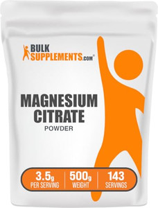 BulkSupplements.com Magnesium Citrate Powder - Magnesium Supplement, Mineral Supplement - Pure & Gluten Free, 3.5g per Serving, 500g (1.1 lbs) (Pack