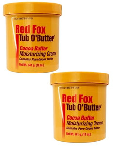 Red Fox Tub O'Butter Cocoa Butter, Moisturizing Creme, 14 oz (Pack of 2)