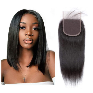Selina Straight 4x4 HD Lace Closure Human Hair Brazilian Virgin Hair Free Part Natural Black Color 14 Inch