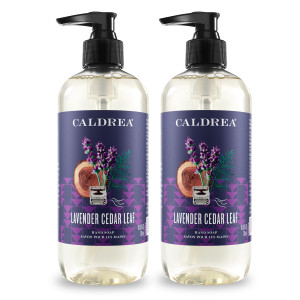 Caldrea Hand Wash Soap, Aloe Vera Gel, Olive Oil and Essential Oils to Cleanse and Condition, Lavender Cedar Leaf, 10.8 oz, 2 Pack