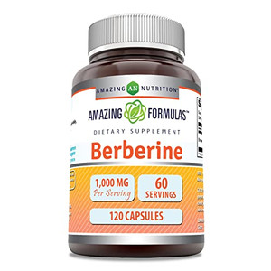 Amazing Formulas Berberine 1000mg Per Serving 120 Capsules Supplement | Non GMO | Gluten Free | Made in USA