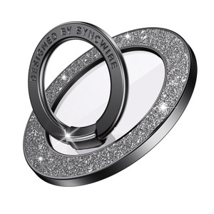 Syncwire Magnetic Phone Grip for MagSafe, Sparkle Ring Holder, Rotatable Kickstand Bling Ring Stand Removable MagSafe Accessories for iPhone 17 Pro M
