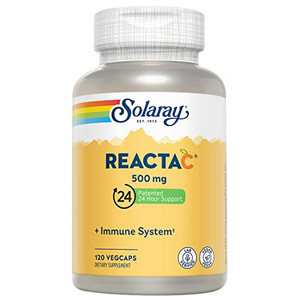 SOLARAY Reacta-C with 500mg Vitamin C, 200mg Bioflavonoid Concentrate, Immune System Defense Vitamins, Patented 24 Hour Immunity Booster Support Supp