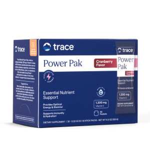 Trace Minerals Power Pak Multivitamin and Multimineral Packets - Electrolyte Support - 1200 mg Vitamin C plus 70+ Trace Minerals - Cranberry Flavor -