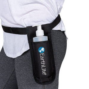 EarthLite Massage Bottle Holster Single Kit - Incl. 1 Bottle, Heavy Duty Strap, Adjustable for Massage Oil & Massage Lotion (1x 8oz)