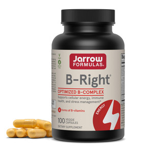 Jarrow Formulas B-Right Vitamin B Complex - 100 Veggie Caps - B-Complex Formula -Cellular Energy & Metabolism Support - Supports Brain, Cellular & Ca