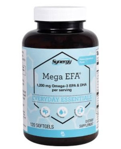 Vitacost Synergy Mega EFA 1200 Omega 3 EPA and DHA with Natural Strawberry 120 Softgels
