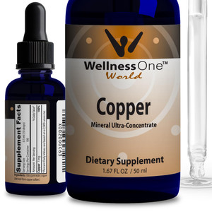 WellnessOne Liquid Copper Supplements - Bone Health & Immune Support Supplement - Copper Supplement Drops for Blood Cell Production & Collagen Format
