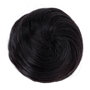 CAISHA 100% HUMAN HAIR Bun Updos Hair Piece Hepburn Scrunchie Natural Black H311f