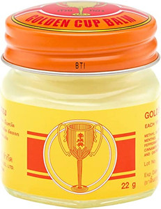 Golden Cup Balm Yellow Herbal Thai Ointment 22g (Pack of 3)
