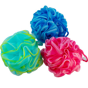 Spa Savvy Bath Loofah Set, 6 Pack Shower Pouf Body Sponges with Suction Cups, Exfoliating Bath Accessories for Men and Women, Multicolor