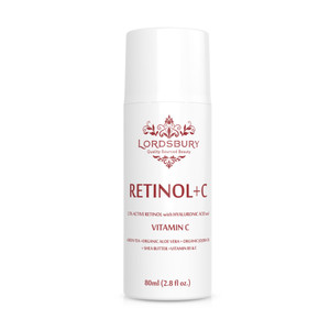 Anti Aging Retinol Cream Moisturizer w Vitamin C and Hyaluronic Acid - Large 2.8 fl oz - Pure Retinol 2.5% + Vitamin C + Organic Aloe - Day & Night o